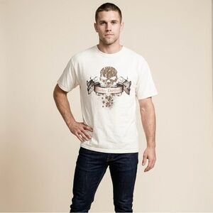 Harley-Davidson Cream and Brown Graphic Tee